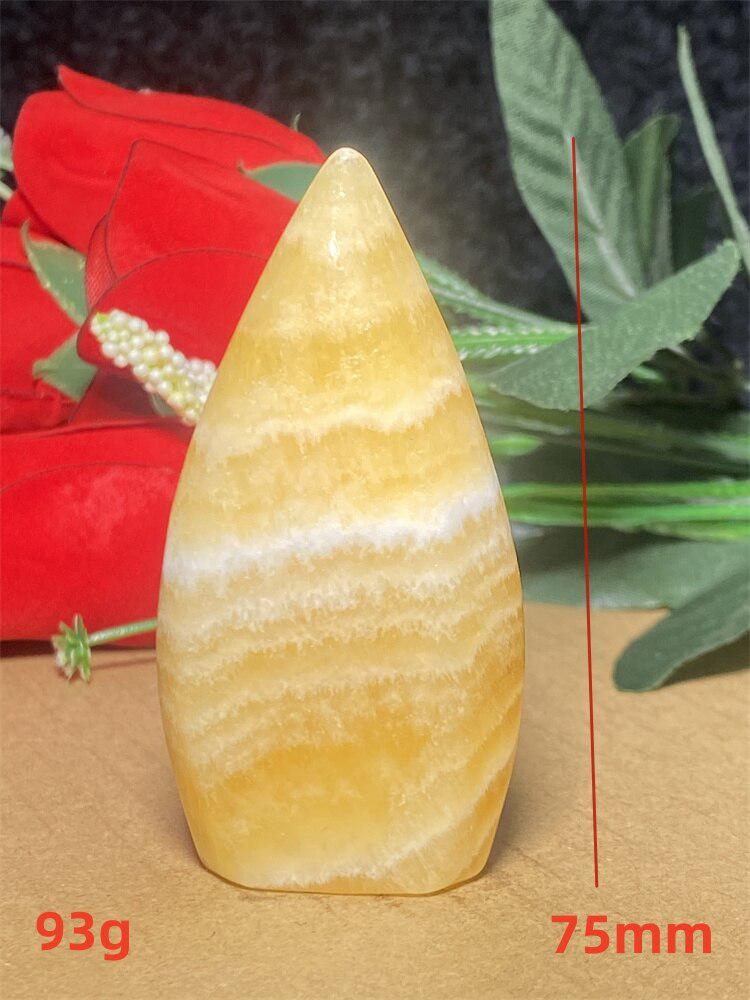 Yellow Calcite Crystal Freeform Torch