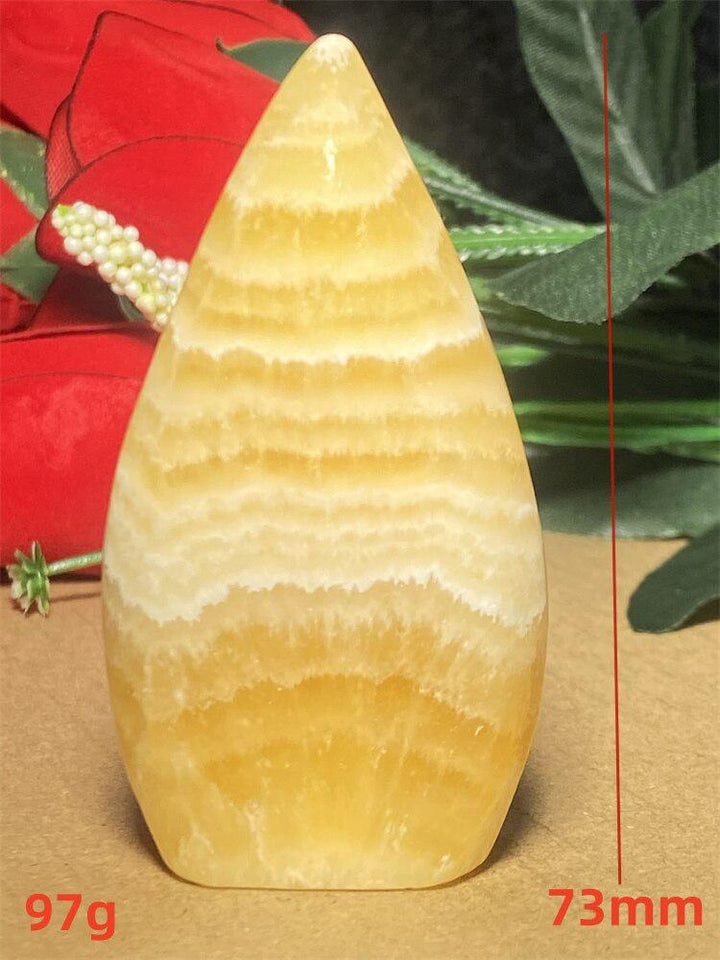 Yellow Calcite Crystal Freeform Torch