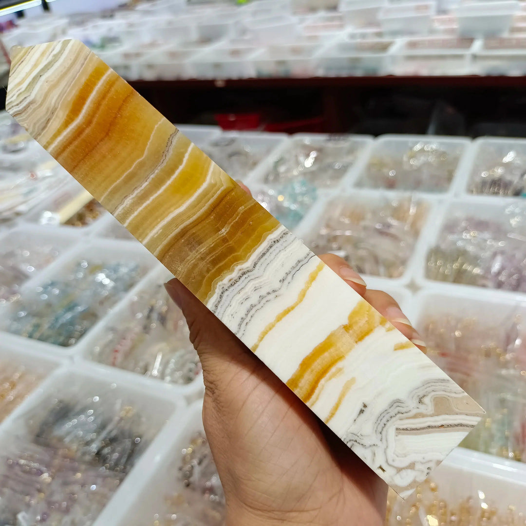 Yellow Calcite Crystal Tower