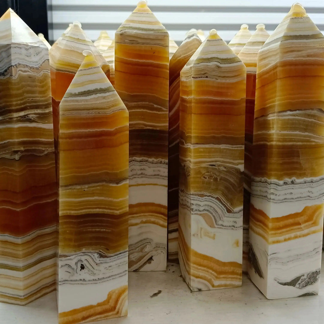 Yellow Calcite Crystal Tower