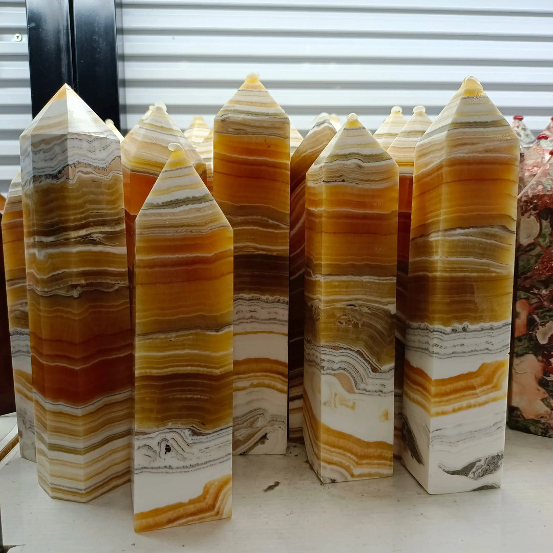 Yellow Calcite Crystal Tower