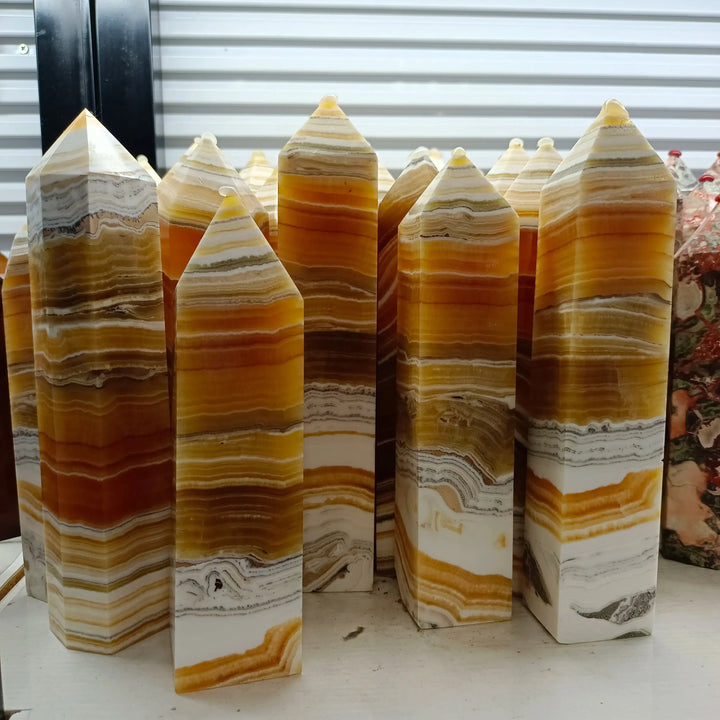 Yellow Calcite Crystal Tower