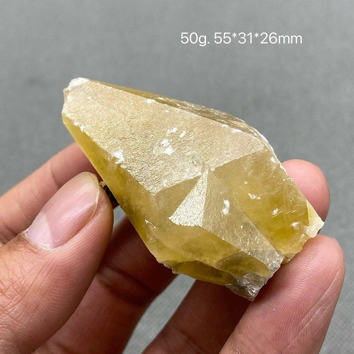 Yellow Calcite Crystal with Pyrite