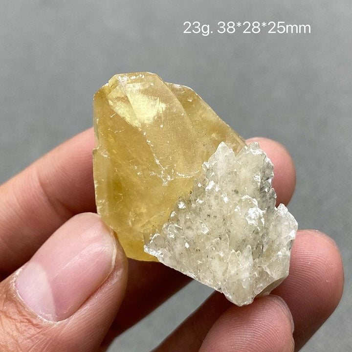 Yellow Calcite Crystal with Pyrite