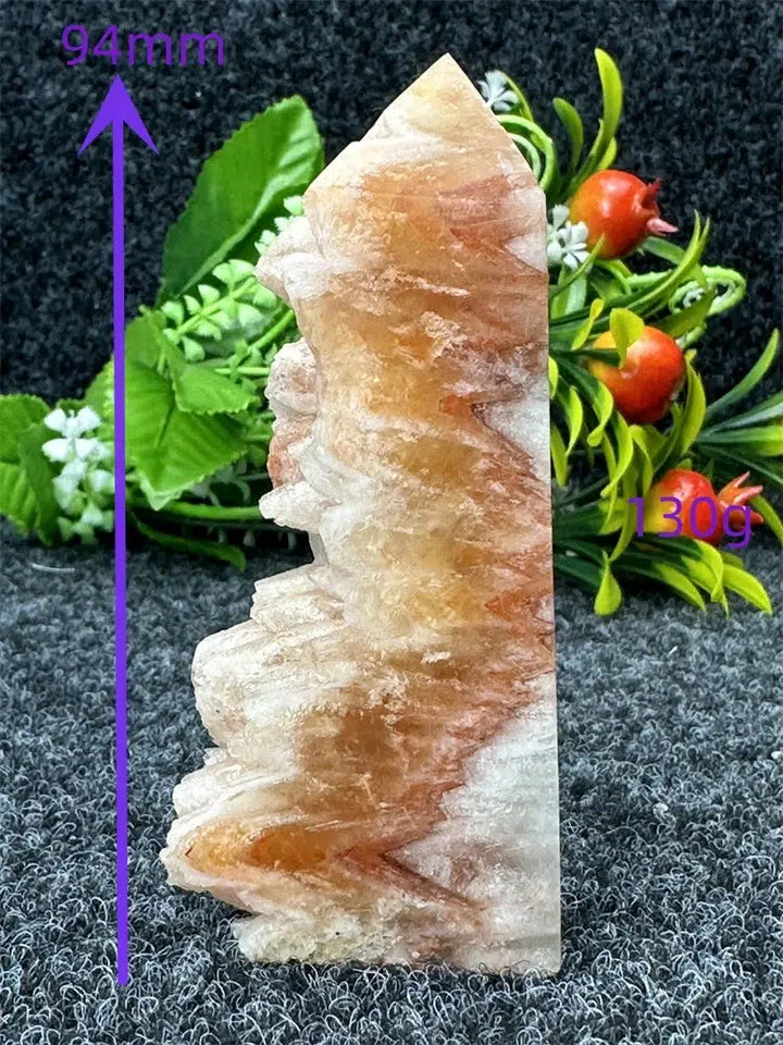 Yellow Calcite “Live Edge” Tower