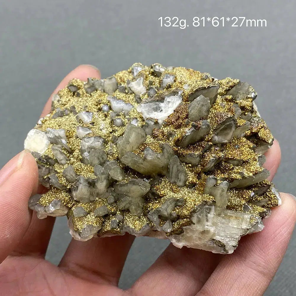 Yellow Calcite and Pyrite Gem Grade Crystal Cluster