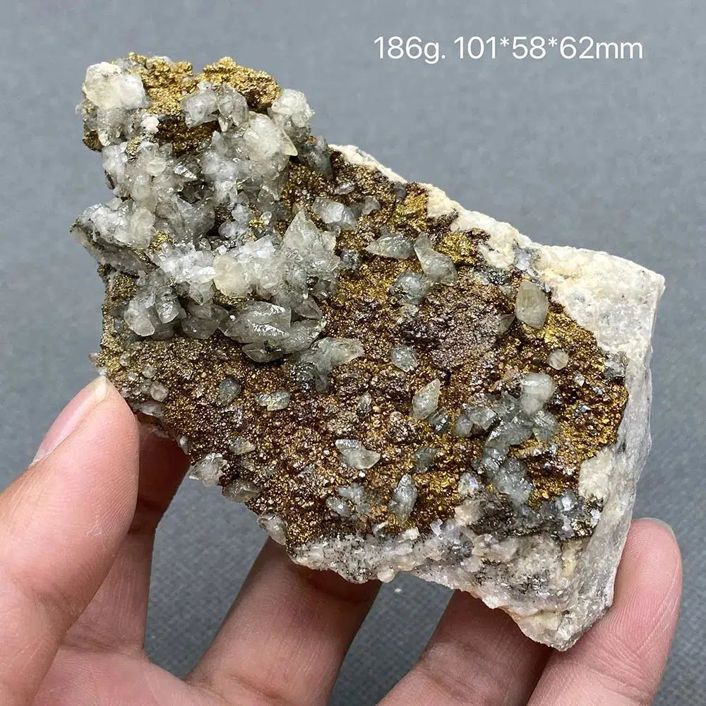 Yellow Calcite and Pyrite Gem Grade Crystal Cluster