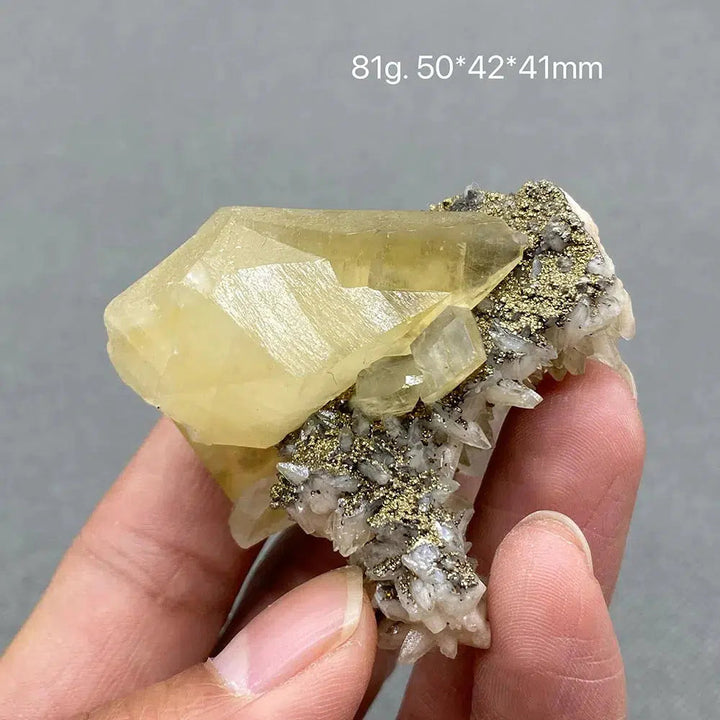 Yellow Calcite and Pyrite Gem Grade Crystal Cluster