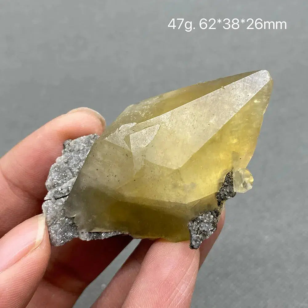 Yellow Calcite and Pyrite Gem Grade Crystal Cluster