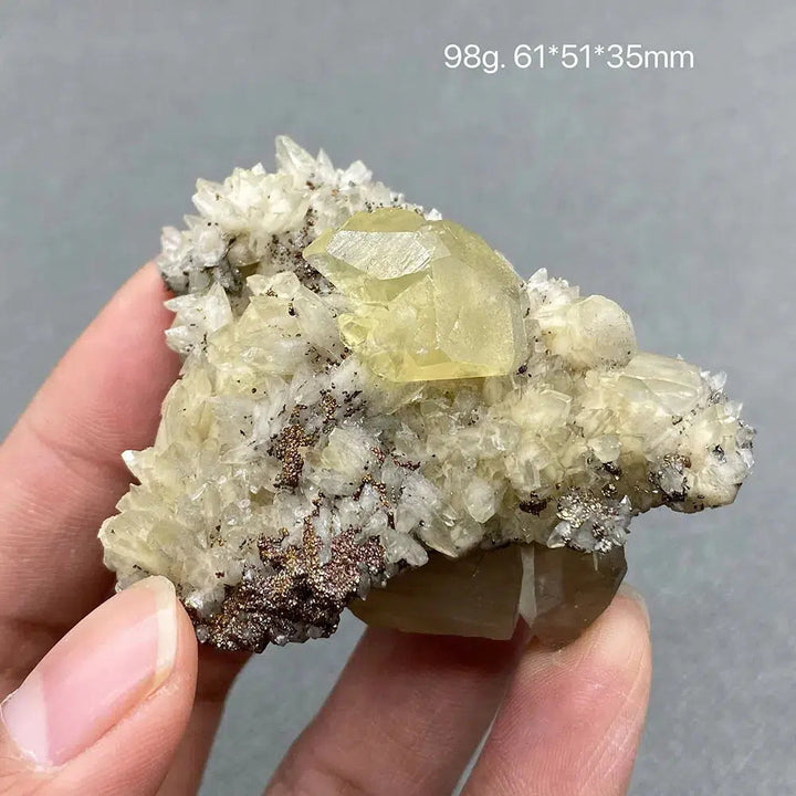 Yellow Calcite and Pyrite Gem Grade Crystal Cluster