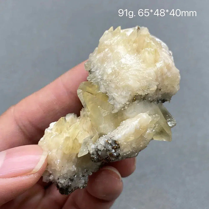 Yellow Calcite and Pyrite Gem Grade Crystal Cluster