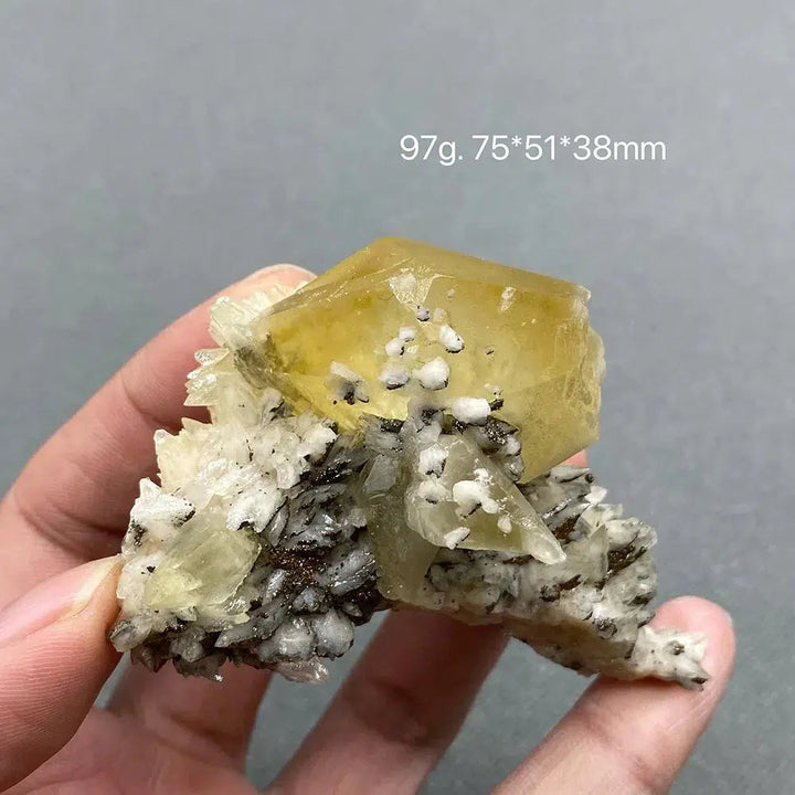 Yellow Calcite and Pyrite Gem Grade Crystal Cluster