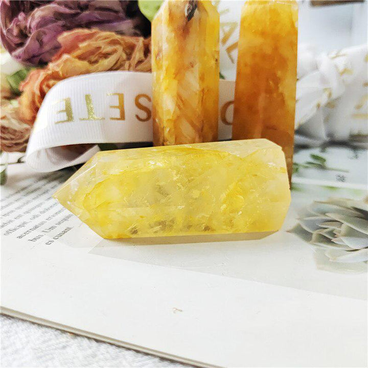 Yellow Hematoid Quartz Crystal Tower