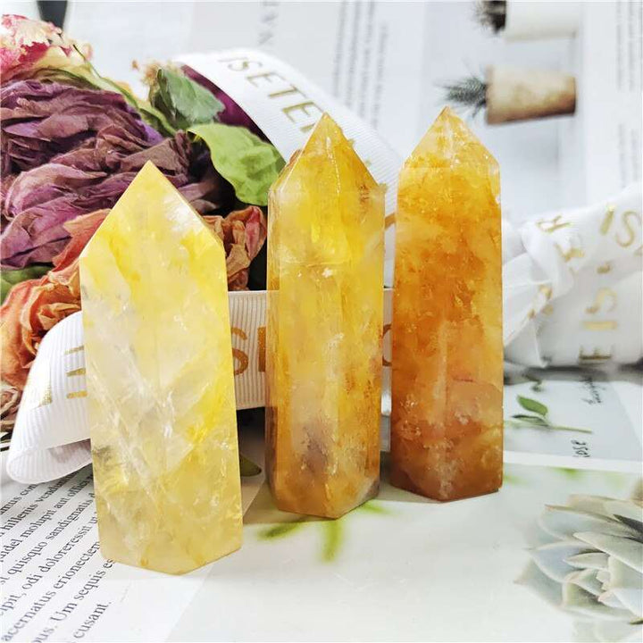 Yellow Hematoid Quartz Crystal Tower