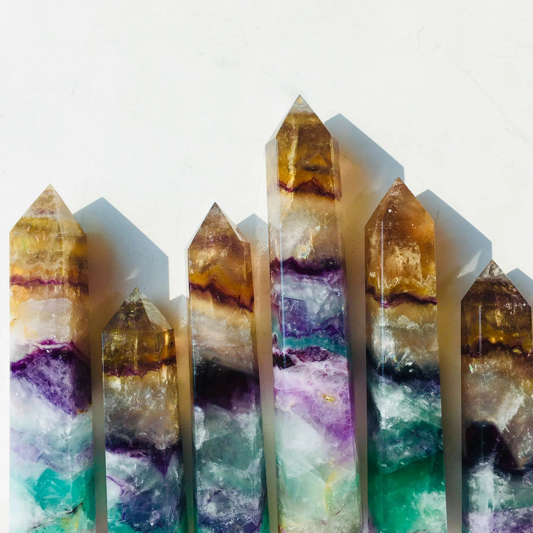 Yellow Rainbow Fluorite Tower