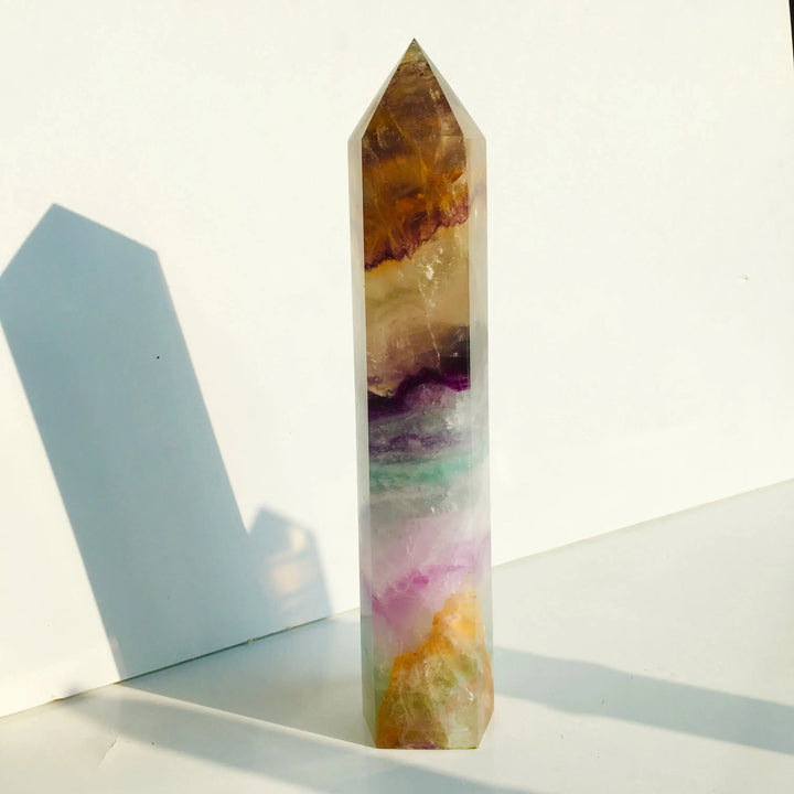 Yellow Rainbow Fluorite Tower