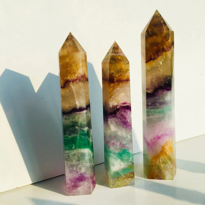 Yellow Rainbow Fluorite Tower