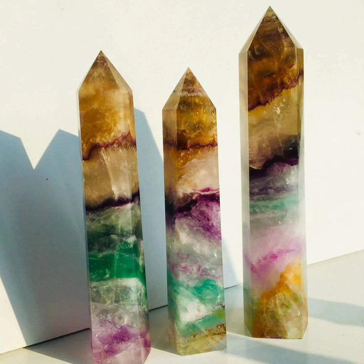 Yellow Rainbow Fluorite Tower