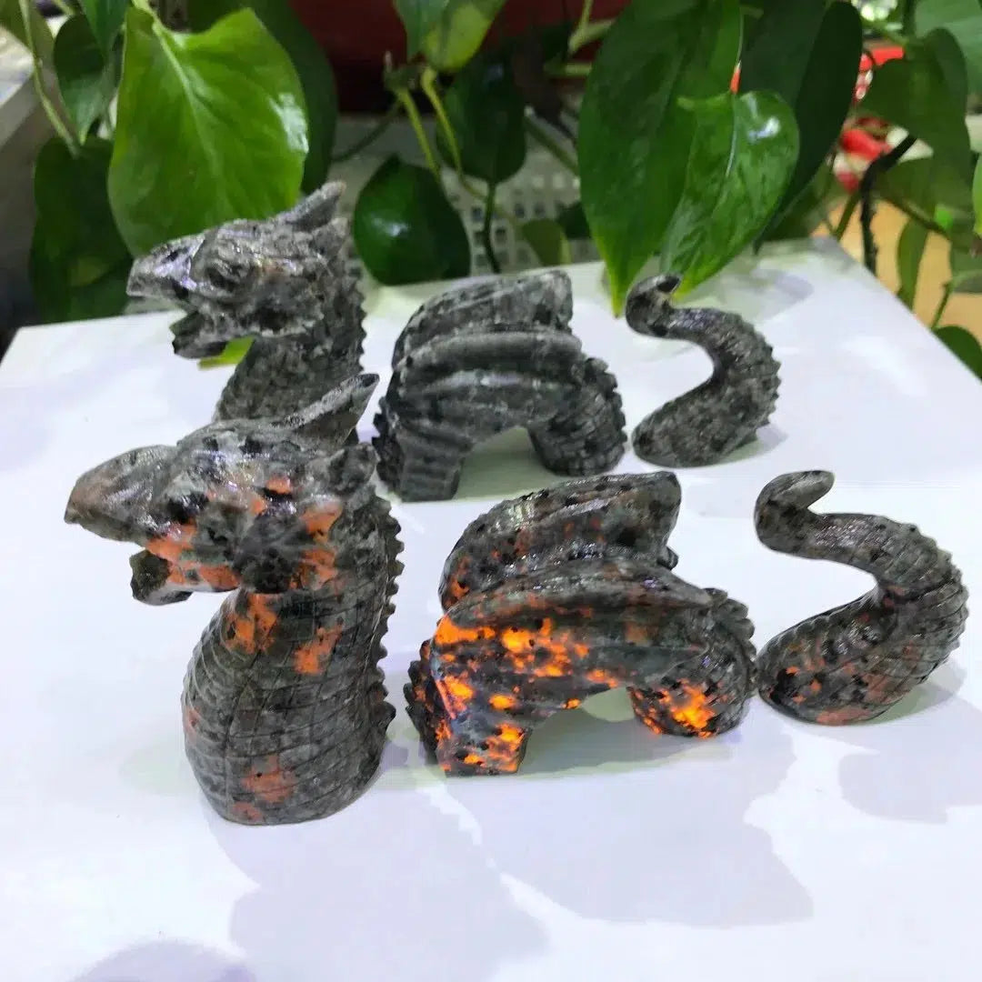 Yooperlite 3 Piece Carved Dragon