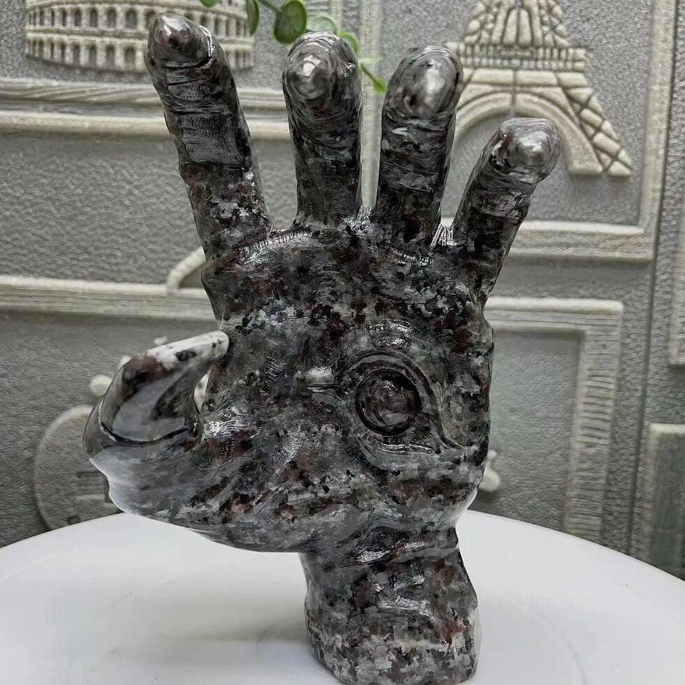 Yooperlite Carved Demon Hand UV Reactive