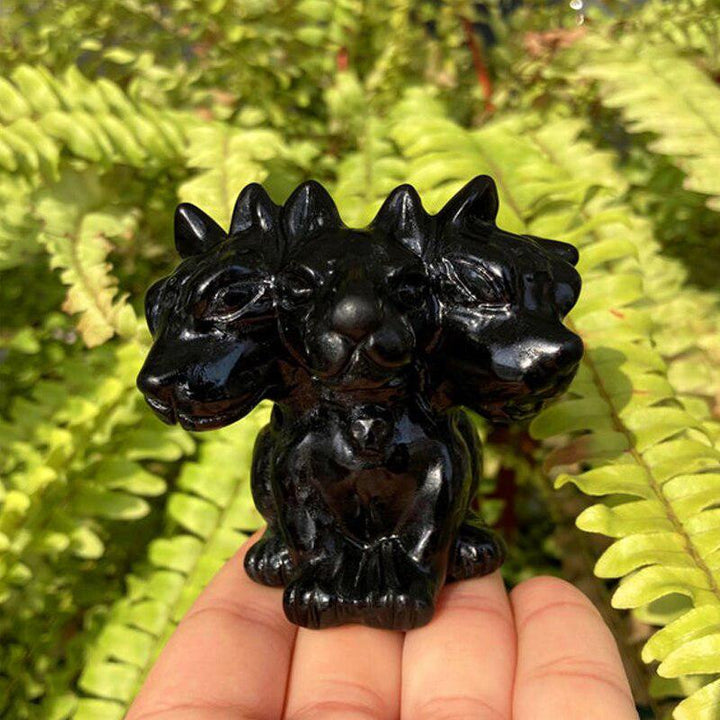 Yooperlite Cerberus Dog Sculpture UV Reactive