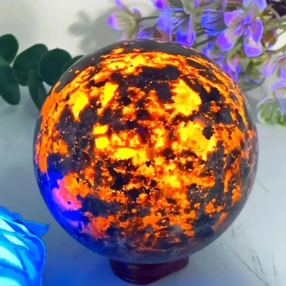 Yooperlite Glowing Crystal Sphere | UV Fluorescent Healing Crystal-Spheres-Ali-Yooperlite-40-45mm-Crystal Destiny