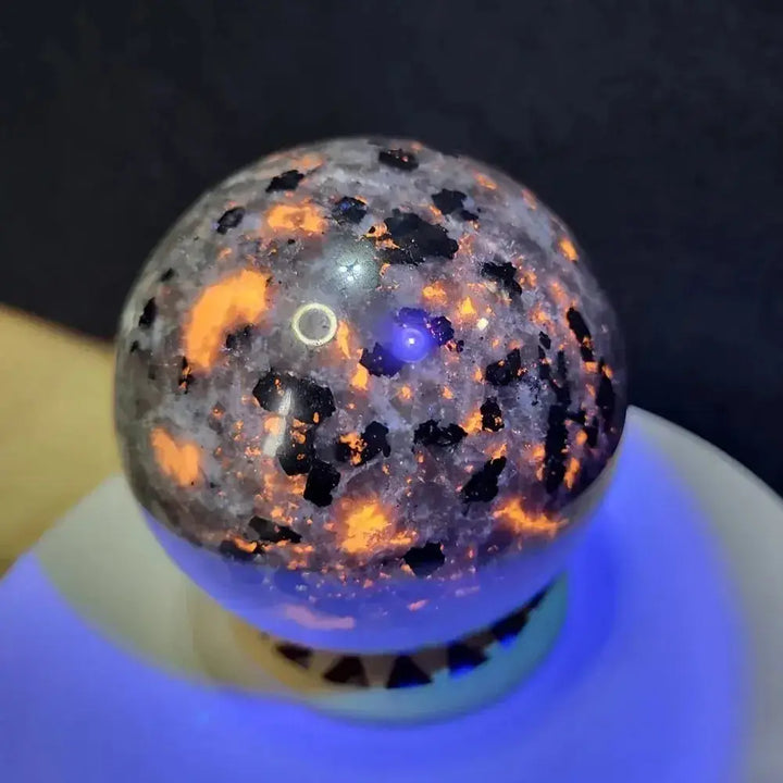 Yooperlite Glowing Crystal Sphere | UV Fluorescent Healing Crystal-Spheres-Ali-Yooperlite-40-45mm-Crystal Destiny