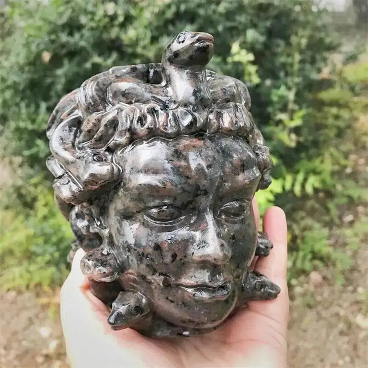 Yooperlite Medusa Crystal Carving