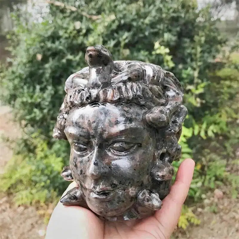 Yooperlite Medusa Crystal Carving